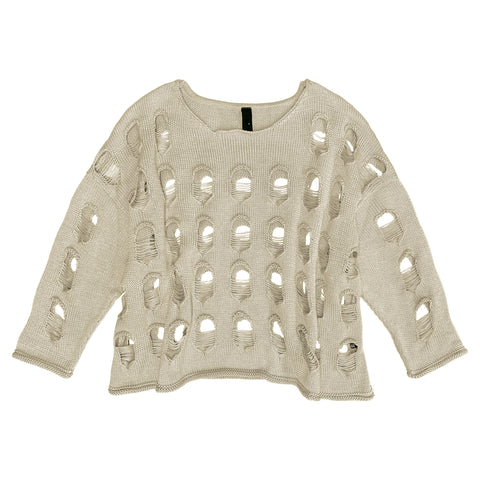 Onesize Holey Knit Sweater - Natural
