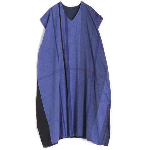 TAMAKI NIIME Cotton Cap Sleeve V-Neck Dress - #13 Enchanted Blues