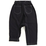 TAMAKI NIIME Drop-rise Denim Pants - Textured Indigo Wash with White Stitching - Size 2