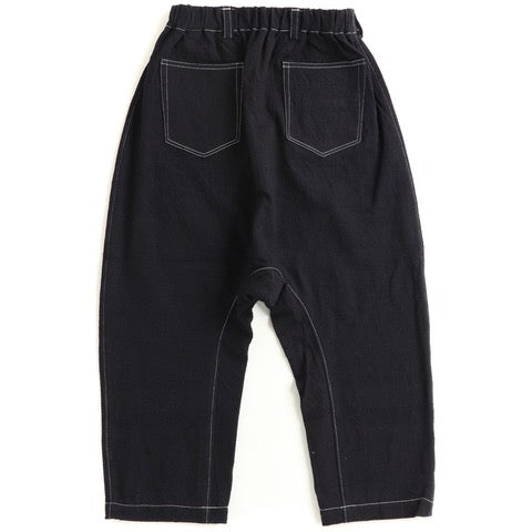TAMAKI NIIME Drop-rise Denim Pants - Textured Indigo Wash with White Stitching - Size 2