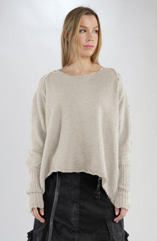 RUNDHOLZ DIP Boiled Wool Boxy Pullover in Eraser