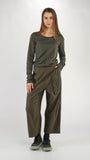 BLACK LABEL Wide Leg Seamed Pocketed Pant in Jungle