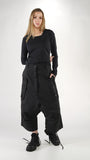 BLACK LABEL Drop Rise Wide leg Pant in Black