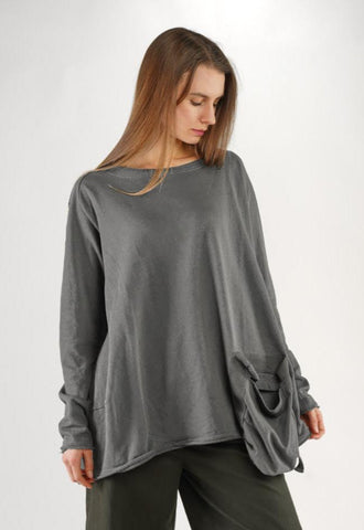 BLACK LABEL Relaxed Pocketed Sweatshirt in Rock