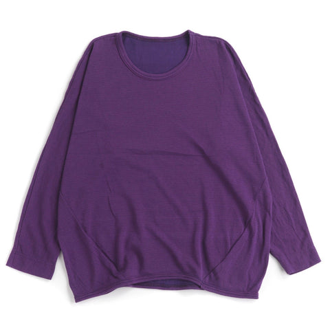 TAMAKI NIIME Long Sleeve Cotton Dolman Tee Shirt - Striped Grape - Size 2