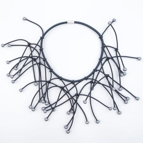 Twisted Cord Necklace (Black)