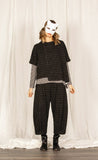 MAMA B - Windowpane Relaxed Asymmetric Pullover