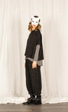 MAMA B - Windowpane Relaxed Asymmetric Pullover