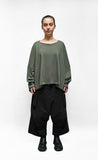 BLACK LABEL Cropped Pocketed Sweatshirt in Camp