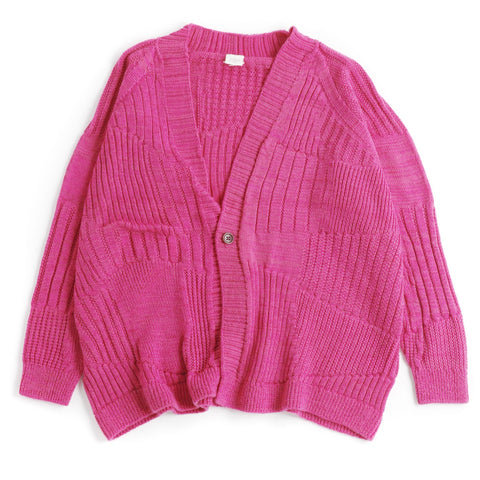 Tamaki Niime Wool Blend Button Cardigan - Cozy Pinks