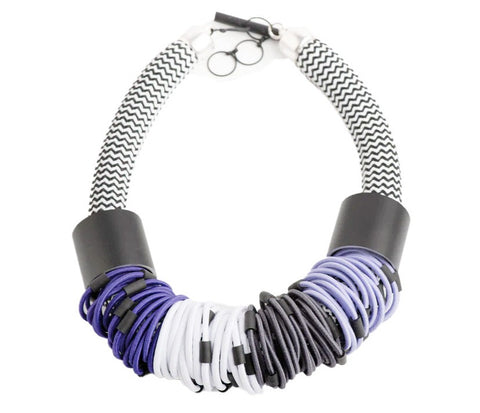 CHRISTINA BRAMPTI Colourful Thick Cord Collar - Purple Mix