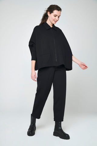 Mes Soeurs et Moi Double Knit Curved Leg Pant in Black