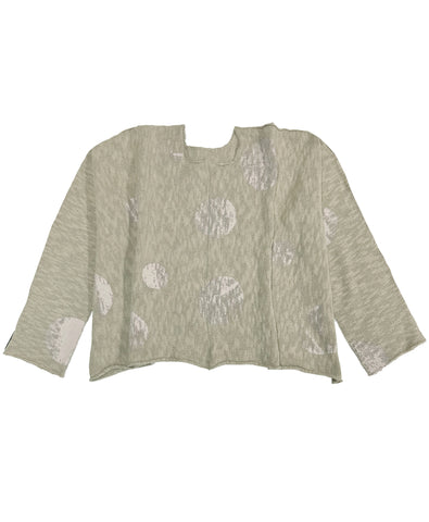 PAPER TEMPLES Boxy Sweater  - Light Beige with Tonal Dot Print
