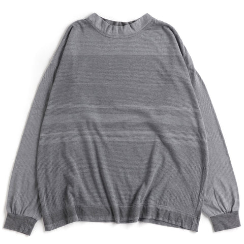 TAMAKI NIIME Mock Neck Cotton Tee Shirt - #01 Grey Tones - Size 2