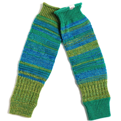 TAMAKI NIIME Cotton Knit Arm Warmers - Funky Greens