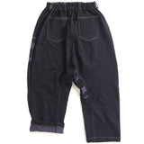 TAMAKI NIIME Drop-rise Denim Pants - Lavender Stripe Over Dye with Yellow Stitching - Size 2