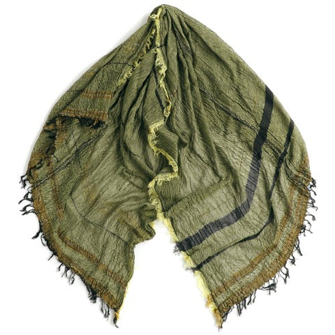 TAMAKI NIIME Large Cotton gauze scarf  #08 Green Jumble