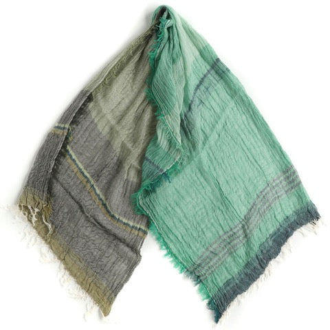 TAMAKI NIIME Medium Cotton-gauze scarf - #49 Green Summer