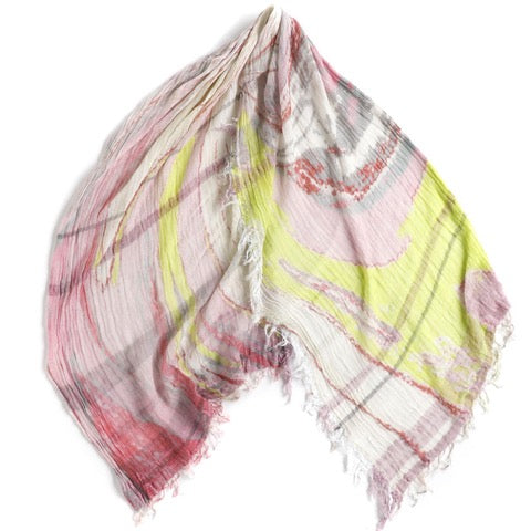 TAMAKI NIIME Medium Cotton-gauze scarf with Print - Neon Splash