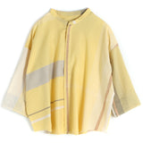 Tamaki Niime Mandarin Collared Shirt - Daffodil