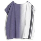 Tamaki Niime Striped Cap Sleeve Top - Soft Lavender