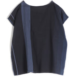 Tamaki Niime Striped Cap Sleeve Top - Silent Waves