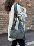 Large Vertically Pleated Bag - Various Colours