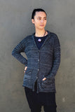 PAPER TEMPLES Long Pocket Cardigan - Black and Blue