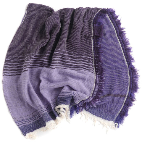 TAMAKI NIIME Small Wool/Cotton Woven Scarf - #31 Lilac Storm