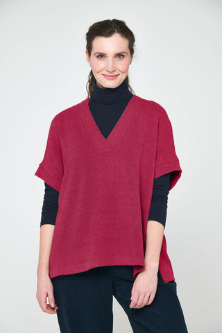 Mes Soeurs et Moi V Neck Knit Top in Chili