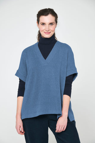 Mes Soeurs et Moi V Neck Knit Top in Water