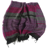 TAMAKI NIIME Small Wool/Cotton Woven Scarf - #25 Magenta Delight