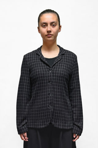 Mama B Collared Windowpane Jacket