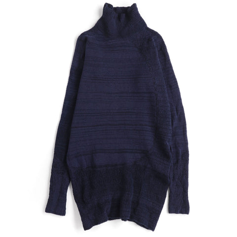 Tamaki Niime Ribbed Turtleneck Sweater - #02 Unknown Planet