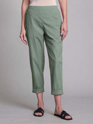 Elemente Clemente Slim Pant in an Organic Cotton Stretch in Eucalyptus