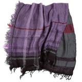 TAMAKI NIIME Small Wool/Cotton Woven Scarf - #23 Purple Storm