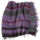 TAMAKI NIIME Small Wool/Cotton Woven Scarf - #23 Purple Storm