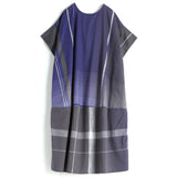TAMAKI NIIME Short Sleeved Pocket Dress - #17 Purple Thunderstorm