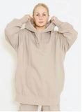 Sort Aarhus Relaxed Fleece Hoodie in Stone