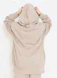 Sort Aarhus Relaxed Fleece Hoodie in Stone