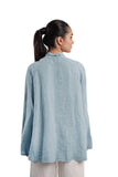 Elemente Clemente Raglan Sleeve Linen Jacket in Crystal Blue