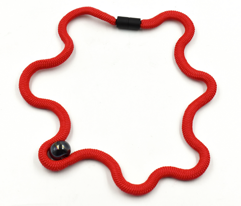 CHRISTINA BRAMPTI Twisted Cord and Marble Collar - Red