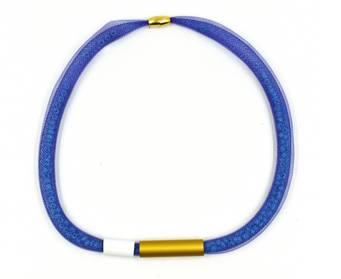 CHRISTINA BRAMPTI Beads and Aluminum Mesh Necklace - Blue Mix