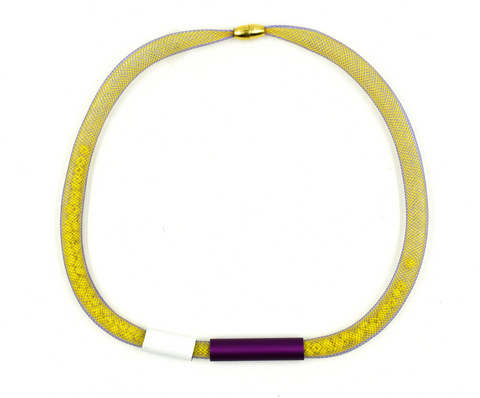 CHRISTINA BRAMPTI Beads and Aluminum Mesh Necklace - Yellow Mix