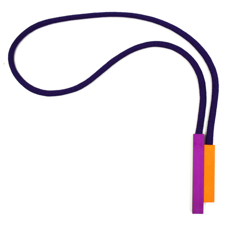 CHRISTINA BRAMPTI Magnetic Aluminum Necklace  - Purple and Orange