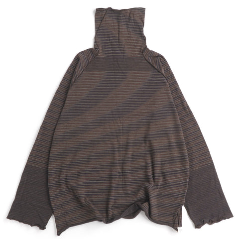 TAMAKI NIIME Cotton Onesize Turtleneck - Spiralling Browns