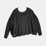 PLU French Terry Oversized Pullover in Black Wash