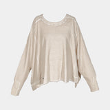 PLU French Terry Oversized Pullover in Stone Wash