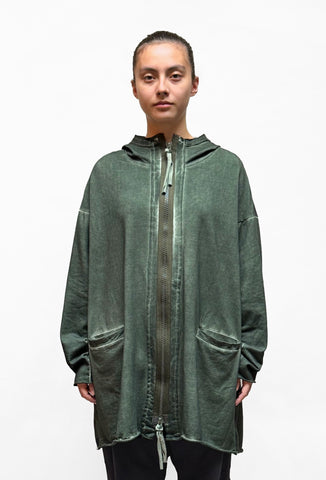 Zilberman - Oversized Printed Hoodie in Khaki