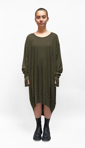 Zilberman - Relaxed Viscose Dress in Khaki